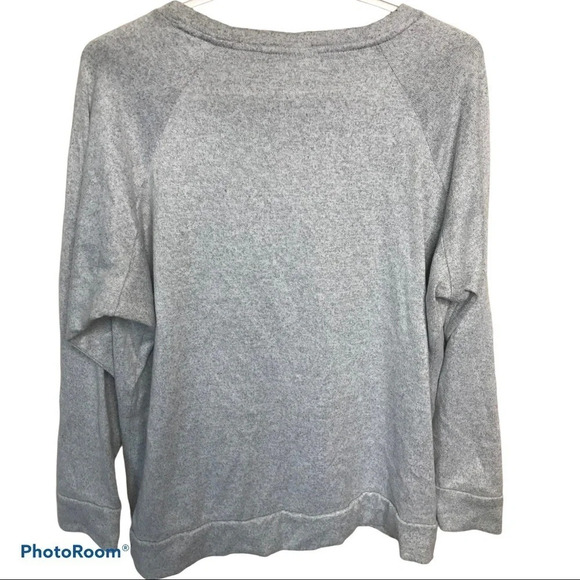 Secret treasure gray Yawn graphic sweats pyjama  top Sz L - Picture 3 of 6